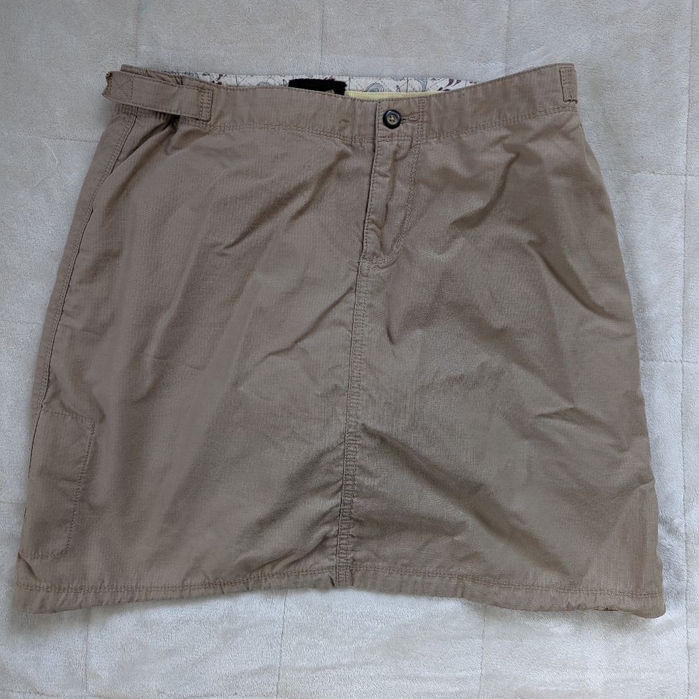 HORNY TOAD Beige Tan Velcro Embroidered Skirt Skort Size SIX 6